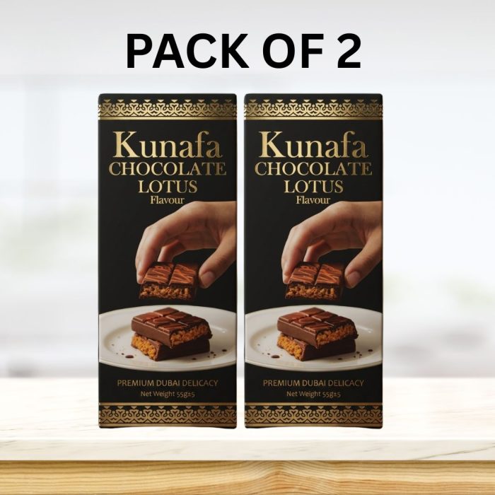 Lotus Choco Pack of 2 Lotus Kunafa Chocolates Full of Sweet Delight